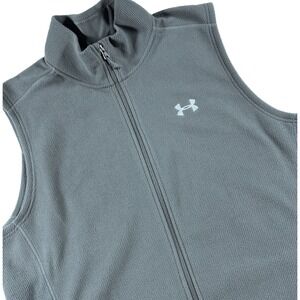 Under Armour Fleece Vest Mens XXL Tall Gray Full Zip Loose Outdoors Sports Warm